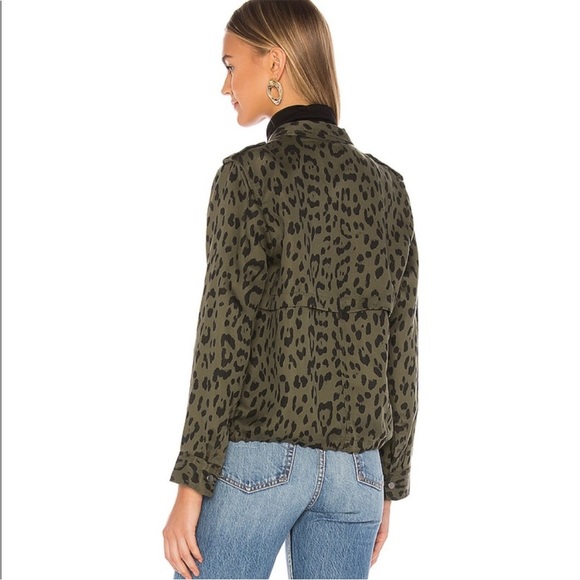Rails Collins Linen Blend Green Leopard Utility Jacket Animal Print Size XL NWOT - Picture 2 of 16